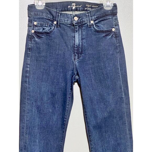 7 For All Mankind High Wast Straight Leg‎ Size 26 Blie Jeans.  Great Condition - Picture 2 of 8